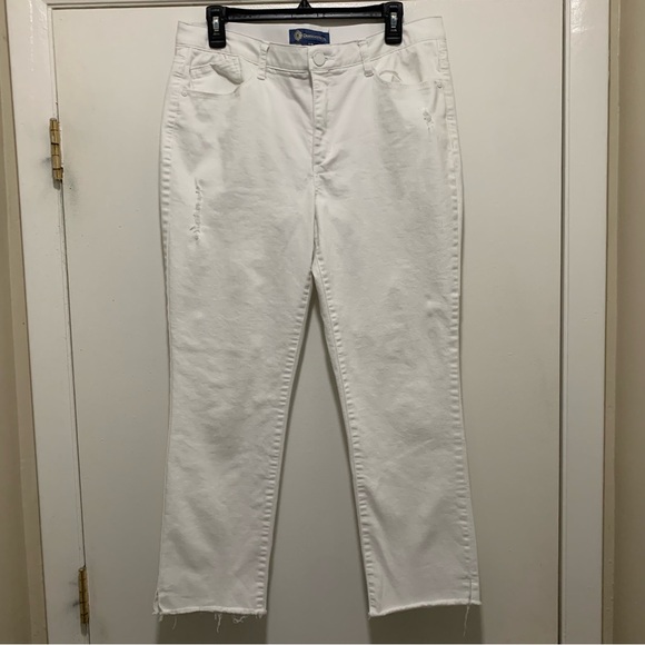 Democracy ab-solution fringe leg size 12 white jeans - Picture 1 of 13